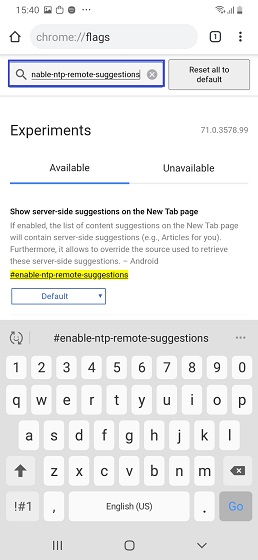 Disabling article suggestions in Chrome