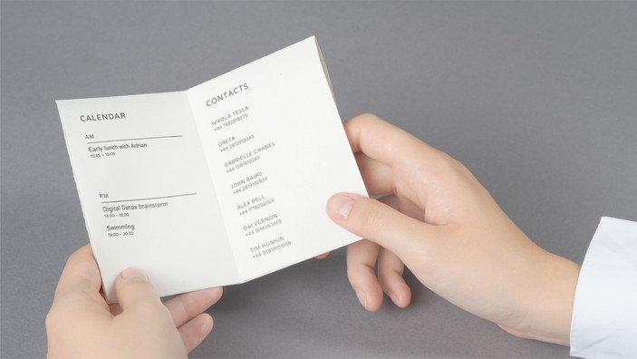 paper phone - calendar and contacts