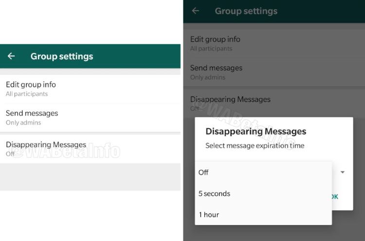 whatsapp disappearing messages