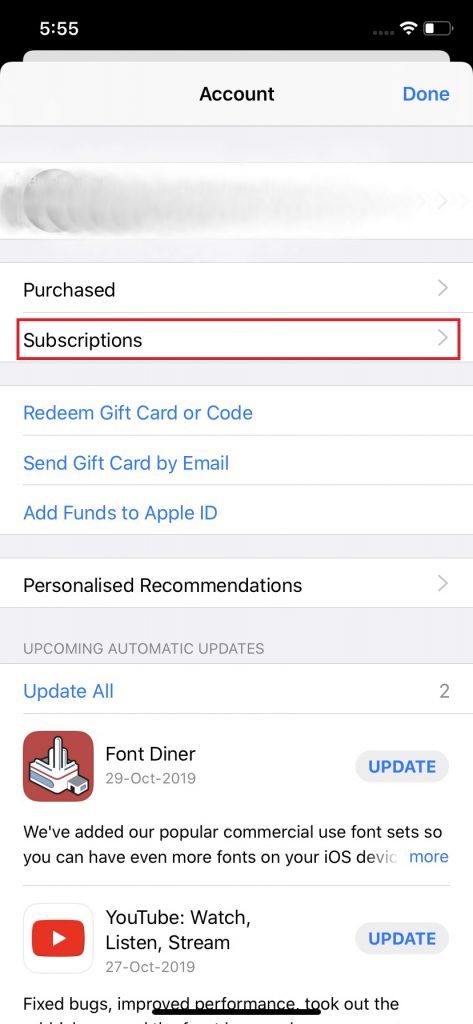 2. Cancel App Subscription in iPad and iPod Touch