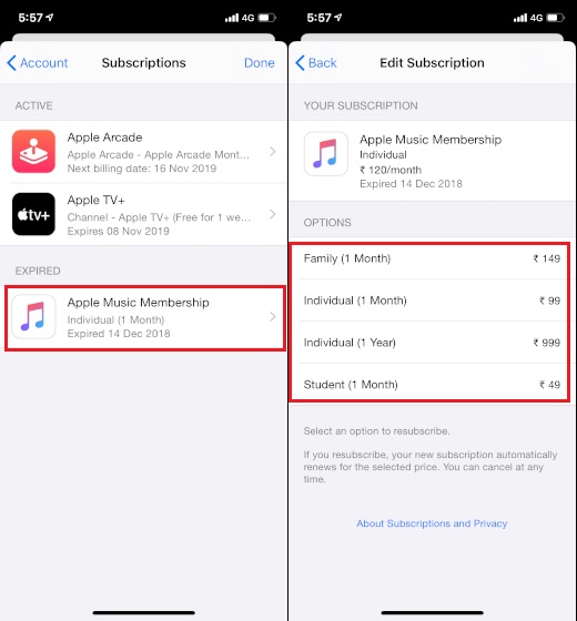 4. Cancel App Subscription in iOS 13 and iPadOS 13