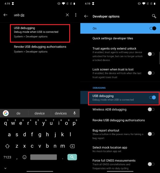 4. Enabling USB Debuggin on OnePlus 7 Pro