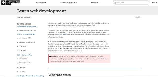 6. Learn Web Development by Mozilla