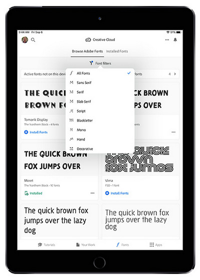 Adobe Creative Cloud Brings Thousands of Custom Fonts to iPhones, iPads