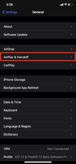 AirPlay & Handoff
