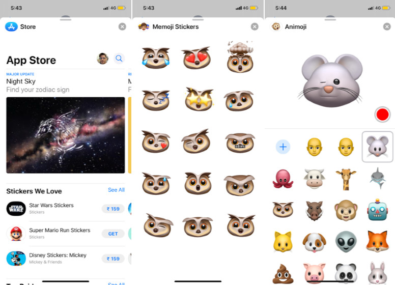 Animoji on iMessage