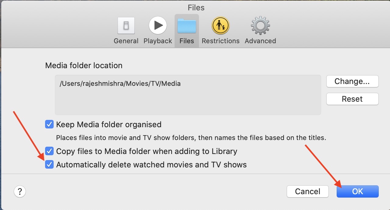 Automatically delete watched movies and TV sows