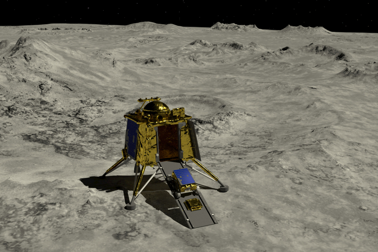 chandryaan-3 moon landing simulated representation