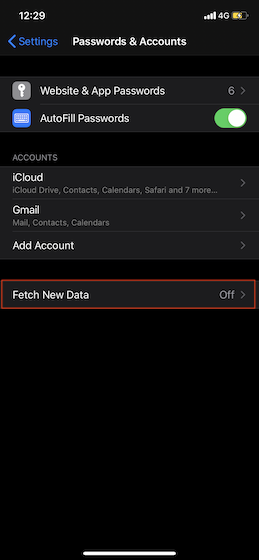 Choose Fetch New Data