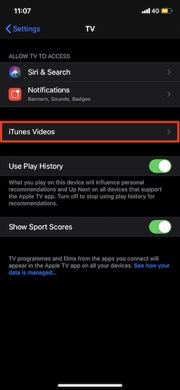 Choose iTunes Videos