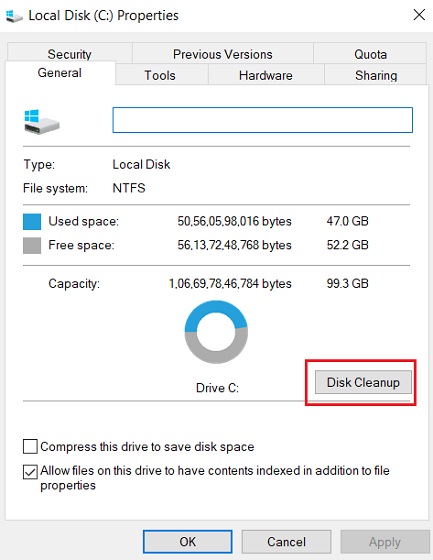 Delete Update Files from WinSxS Folder Using Disk Cleanup