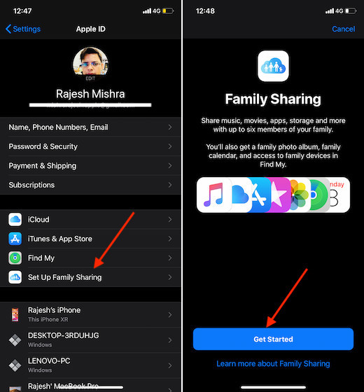 Family sharing store apple tv