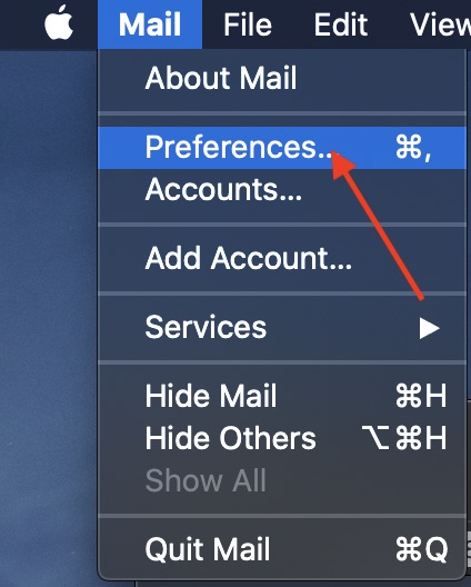 In Mail menu bar, choose Preferences