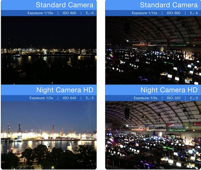 Night time shots from Night Camera HD