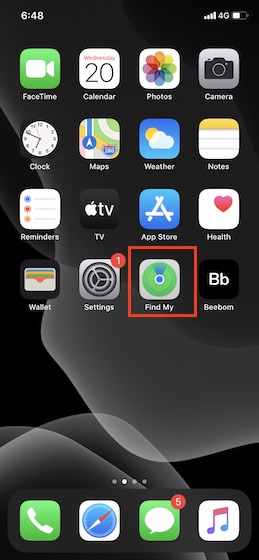 Open Find My on iPhone