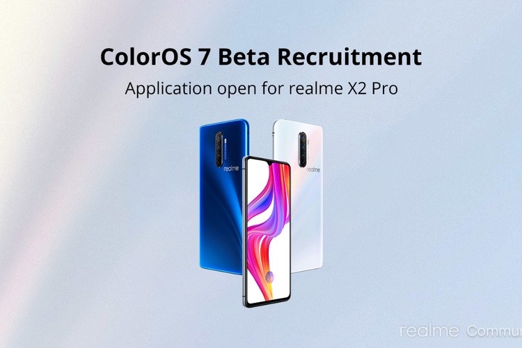 Realme X2 Pro ColorOS 7 beta recruitment program website