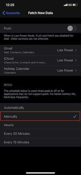 Select-Manually - Manually Fetch Gmail and iCloud Data on iPhone and iPad