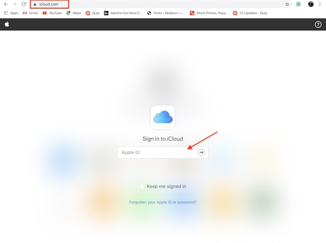 Sign In to Apple ID on iCloud