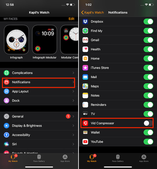 Stop Mirroring iPhone alerts on Apple Watch