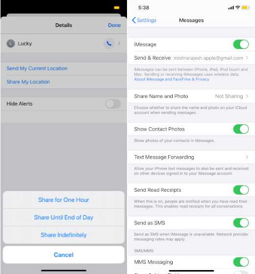 iMessage Settings