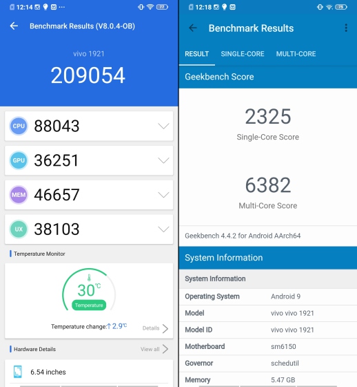 vivo u20 benchmarks