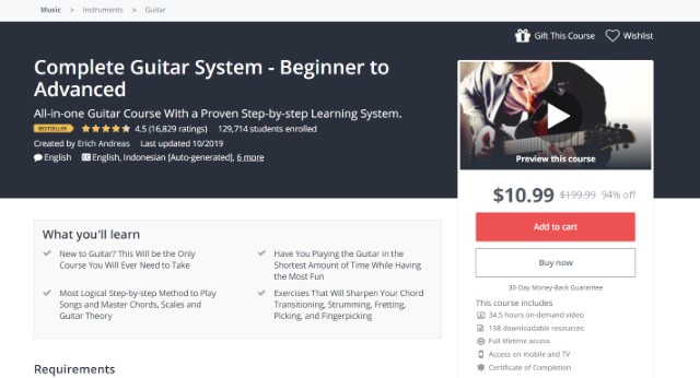 best guitar lessons on udemy