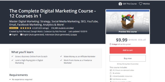 1. The Complete Digital Marketing Course - 12 Courses in 1