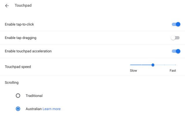 8. Touchpad Scrolling Behavior