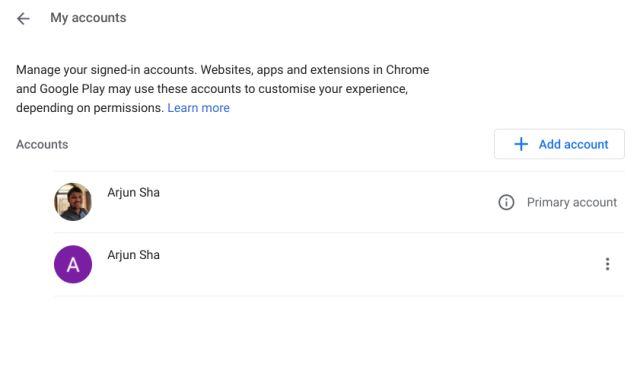 11. add a secondary google account inside the existing one