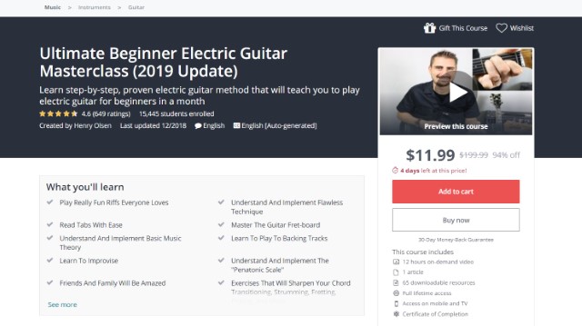 4 Best Guitar Courses Online on Udemy