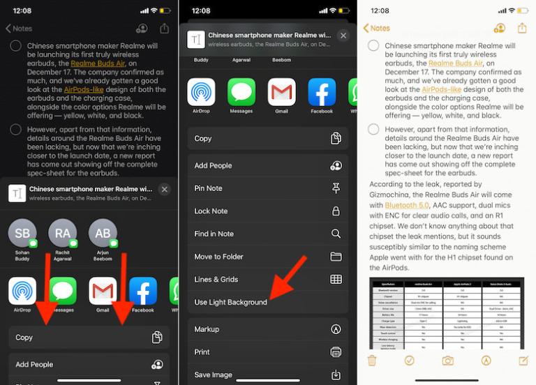 How to Use Light Background in Notes in Dark Mode iPhone Beebom