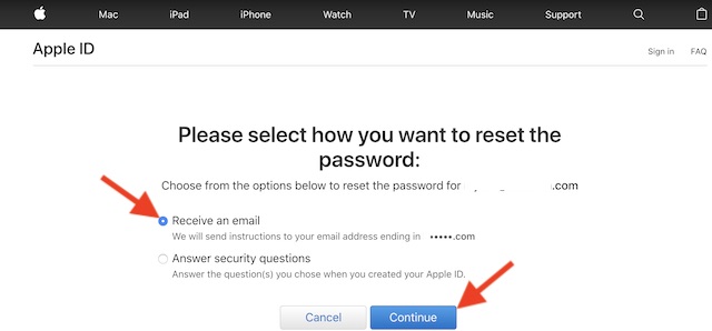 forgot itunes security question answer