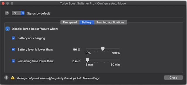 turbo boost switcher not working