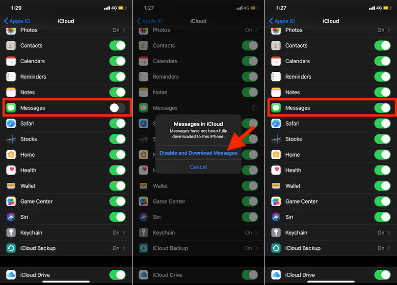 Disable Messages on iCloud