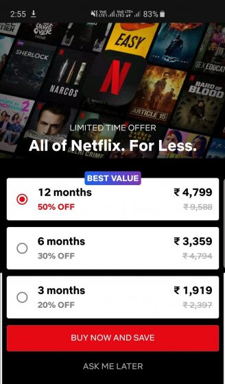 Netflix long-term subscription