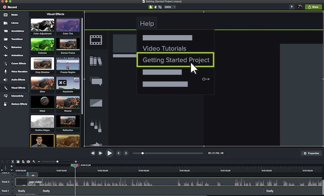 Edit screen recording using Camtasia