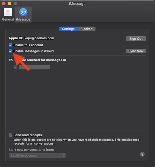Enable Messages in iCloud on macOS
