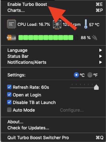 turbo boost switcher for mac