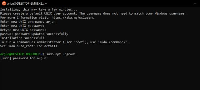 Enable the Linux Bash Shell on Windows 10