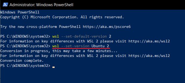 How to Upgrade Windows Subsystem for Linux (WSL 1) to WSL 2