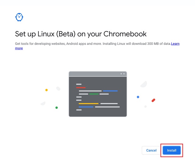 استخدم لينكس على جهاز Chromebook