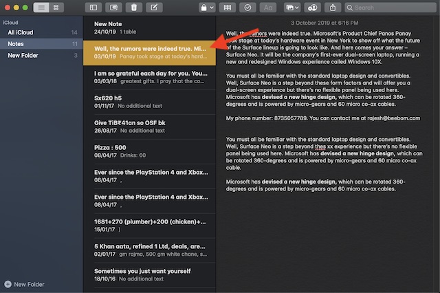 Launch Notes app on your Mac