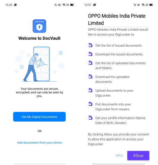 OPPO ColorOS 7 DocVault - DigiLocker