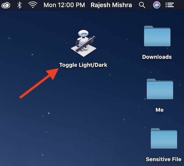 Place Toggle Light:Dark on Desktop