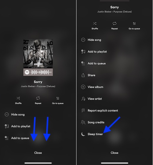 set timer on spotify