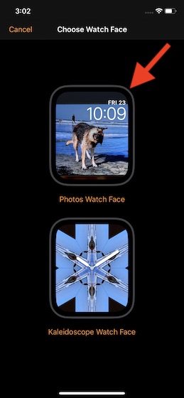 Select photos watch face