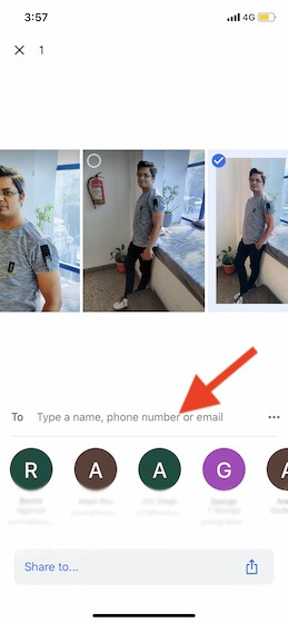 Sharing Photos using direct message on Google Photos