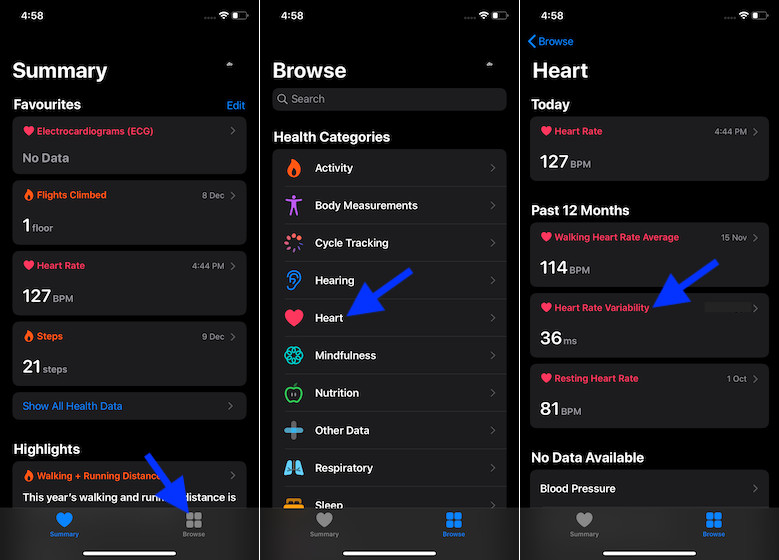 Tap on Heart Rate Variability