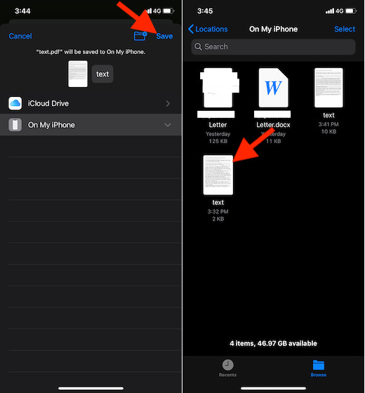 convert docx to pdf on iphone