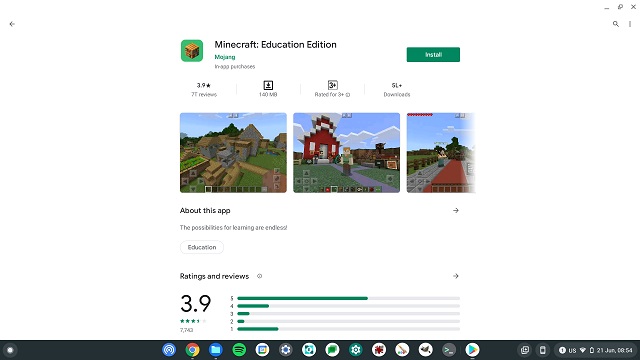 Minecraft available Chromebook